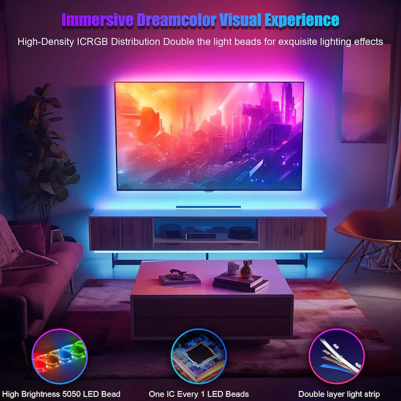 Urban Zie Smart RGB LED TV Backlight – App Controlled USB Powered Ambient Lighting for Home Theater & Gaming