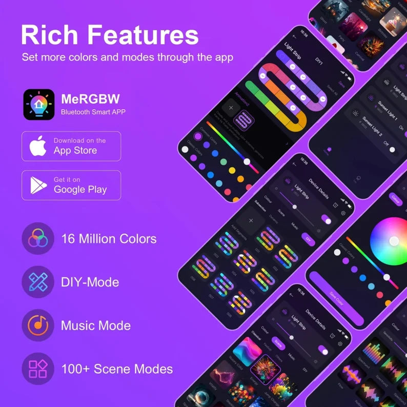 Urban Zie Smart RGB IC Neon Lights - App Controlled, USB Powered & Waterproof - 5M Flexible Neon Rope Light for Room Decor